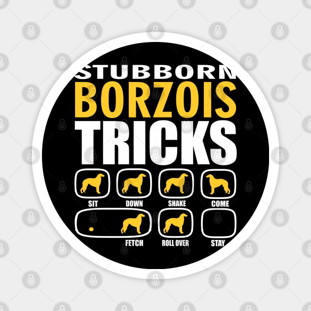 Stubborn Borzois Tricks Magnet by Madfido